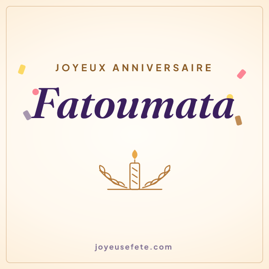Image carrée « Joyeux anniversaire Fatoumata » pour WhatsApp