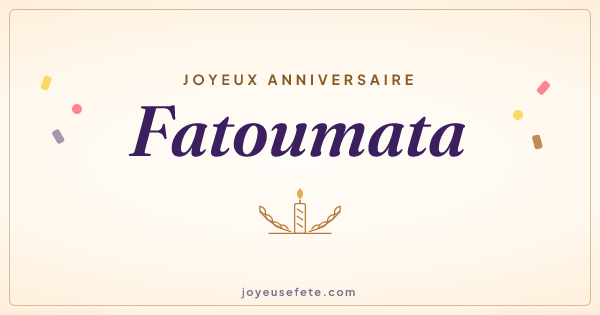 Image « Joyeux anniversaire Fatoumata » au format large
