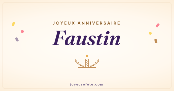 Image « Joyeux anniversaire Faustin » au format large