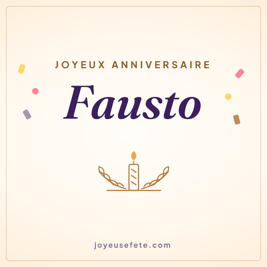 Image carrée « Joyeux anniversaire Fausto » pour WhatsApp