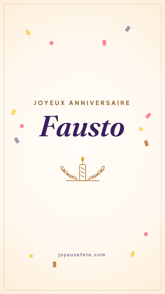 Image « Joyeux anniversaire Fausto » au format story