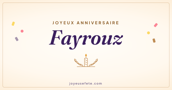 Image « Joyeux anniversaire Fayrouz » au format large