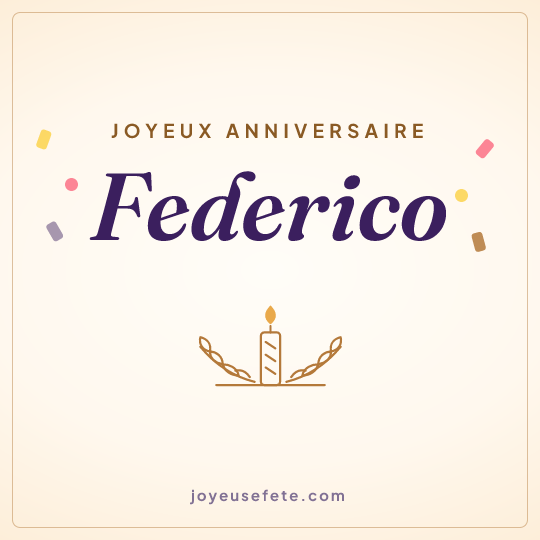 Image carrée « Joyeux anniversaire Federico » pour WhatsApp