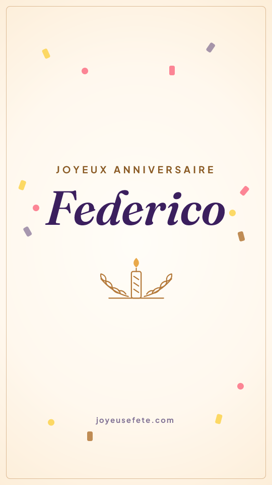 Image « Joyeux anniversaire Federico » au format story