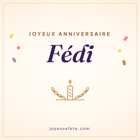 Image carrée « Joyeux anniversaire Fédi » pour WhatsApp