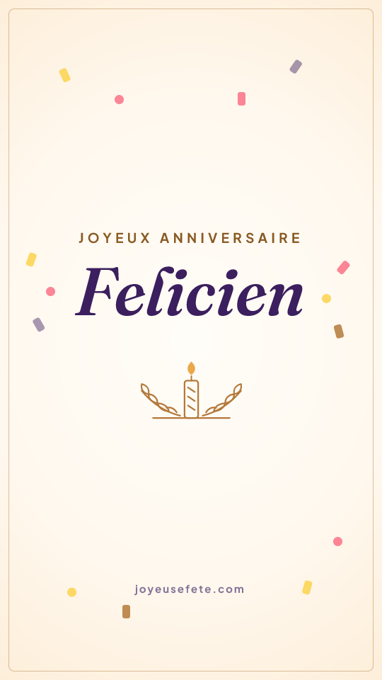 Image « Joyeux anniversaire Felicien » au format story