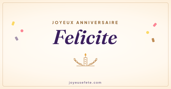 Image « Joyeux anniversaire Felicite » au format large