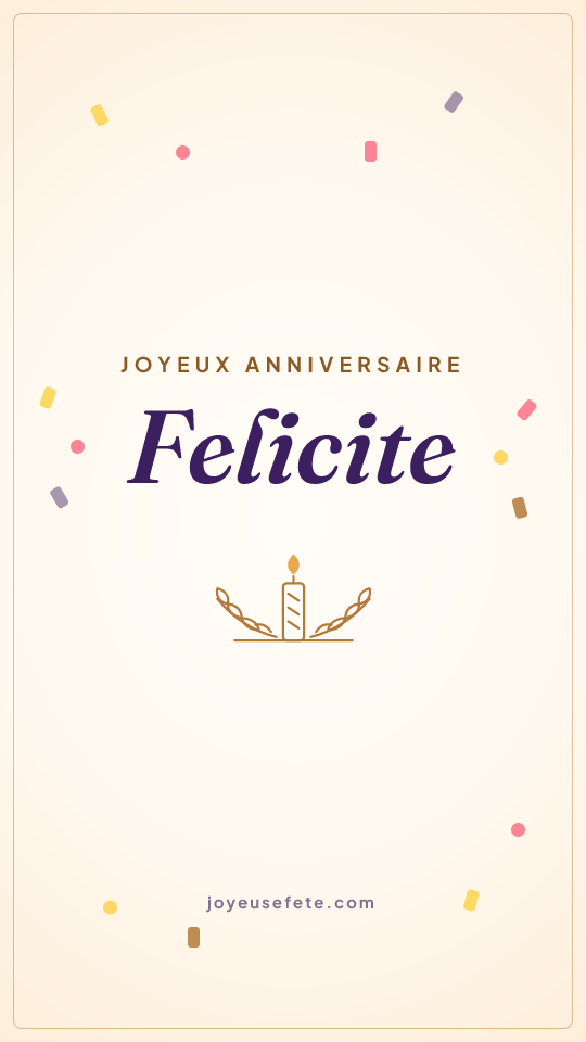 Image « Joyeux anniversaire Felicite » au format story