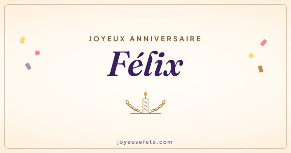 Image « Joyeux anniversaire Félix » au format large