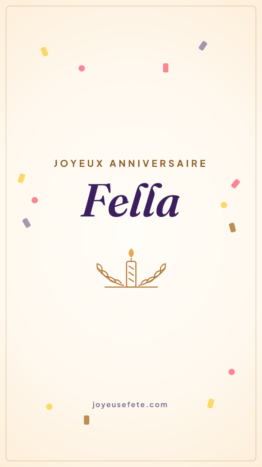 Image « Joyeux anniversaire Fella » au format story