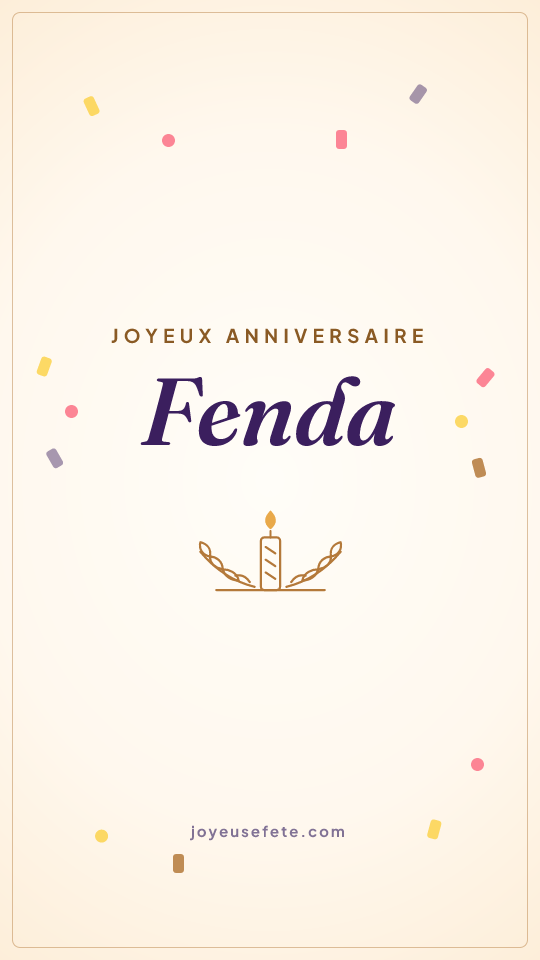 Image « Joyeux anniversaire Fenda » au format story