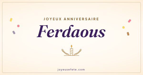 Image « Joyeux anniversaire Ferdaous » au format large
