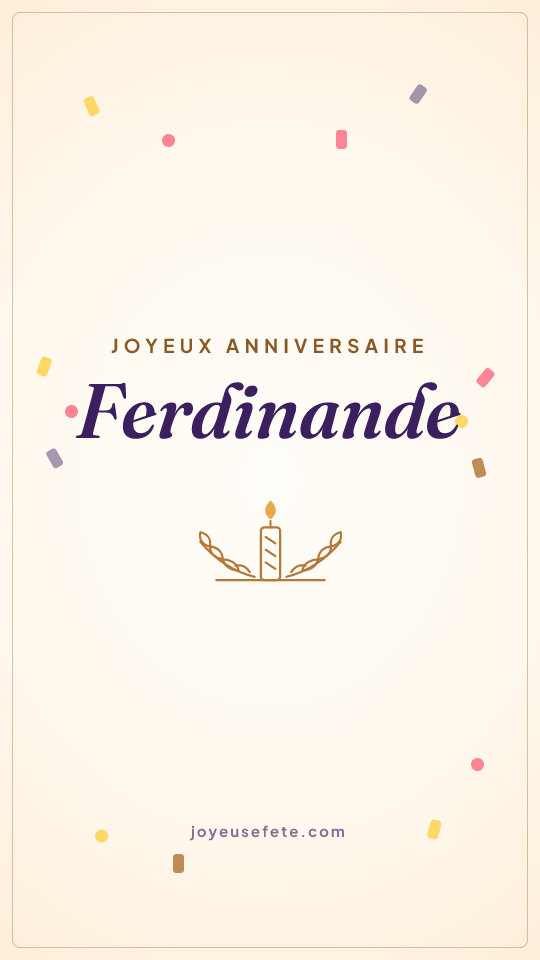 Image « Joyeux anniversaire Ferdinande » au format story