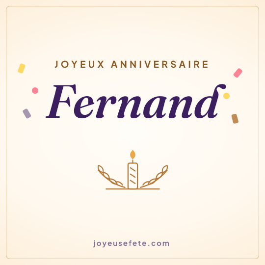 Image carrée « Joyeux anniversaire Fernand » pour WhatsApp