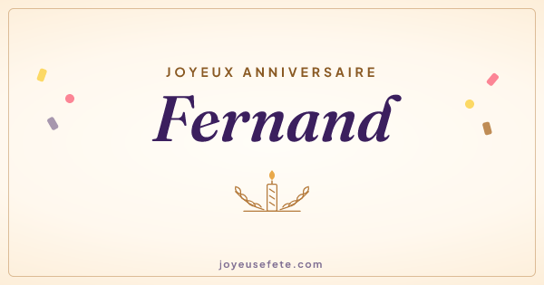 Image « Joyeux anniversaire Fernand » au format large