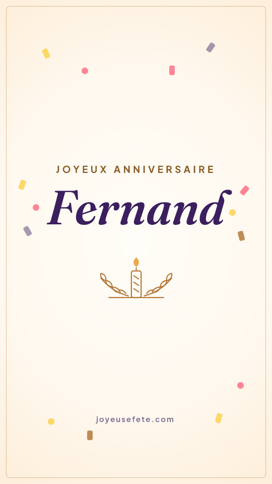 Image « Joyeux anniversaire Fernand » au format story