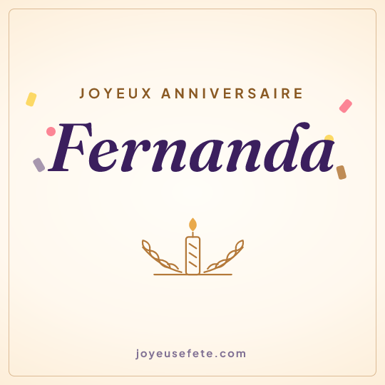 Image carrée « Joyeux anniversaire Fernanda » pour WhatsApp