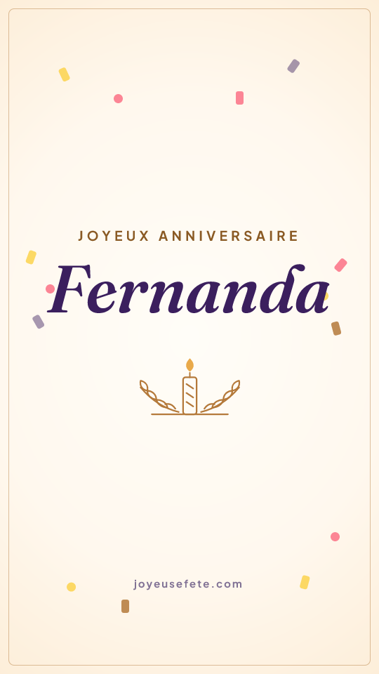 Image « Joyeux anniversaire Fernanda » au format story