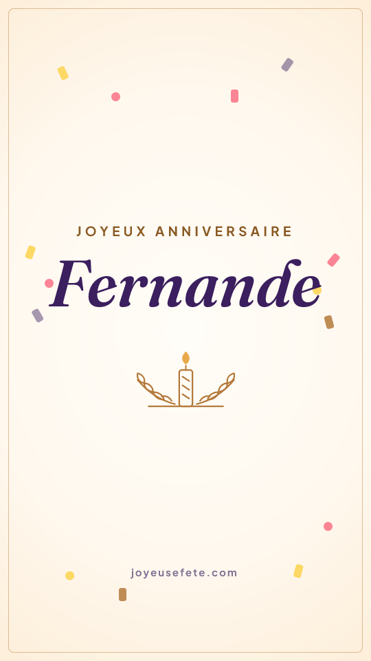 Image « Joyeux anniversaire Fernande » au format story