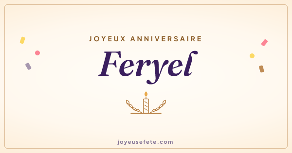 Image « Joyeux anniversaire Feryel » au format large