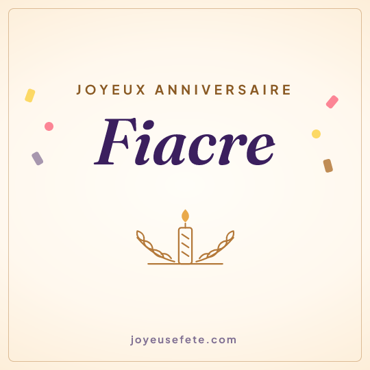 Image carrée « Joyeux anniversaire Fiacre » pour WhatsApp