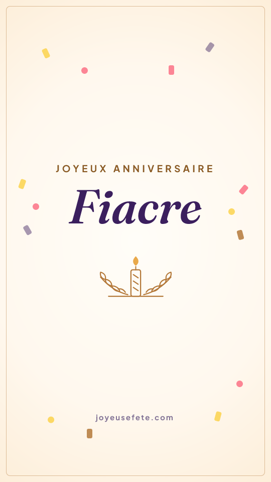 Image « Joyeux anniversaire Fiacre » au format story