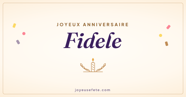 Image « Joyeux anniversaire Fidele » au format large