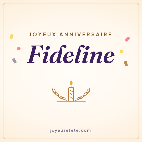 Image carrée « Joyeux anniversaire Fideline » pour WhatsApp