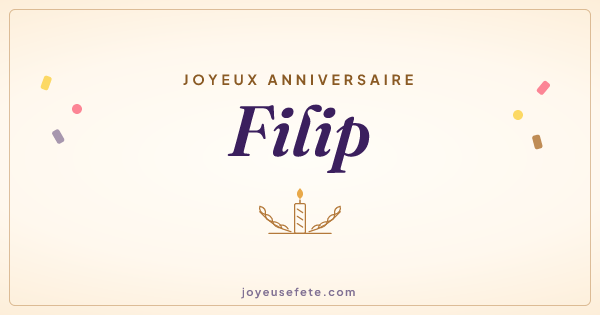Image « Joyeux anniversaire Filip » au format large