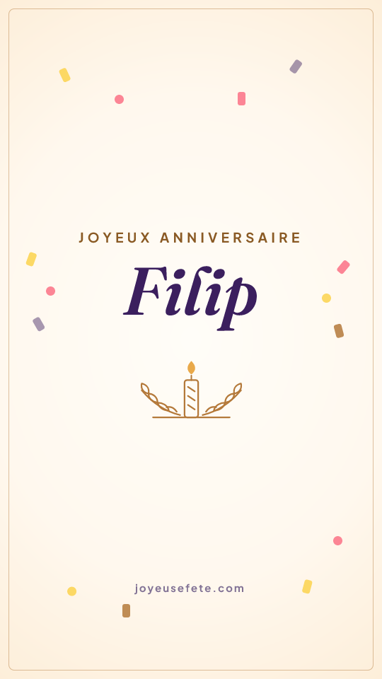 Image « Joyeux anniversaire Filip » au format story
