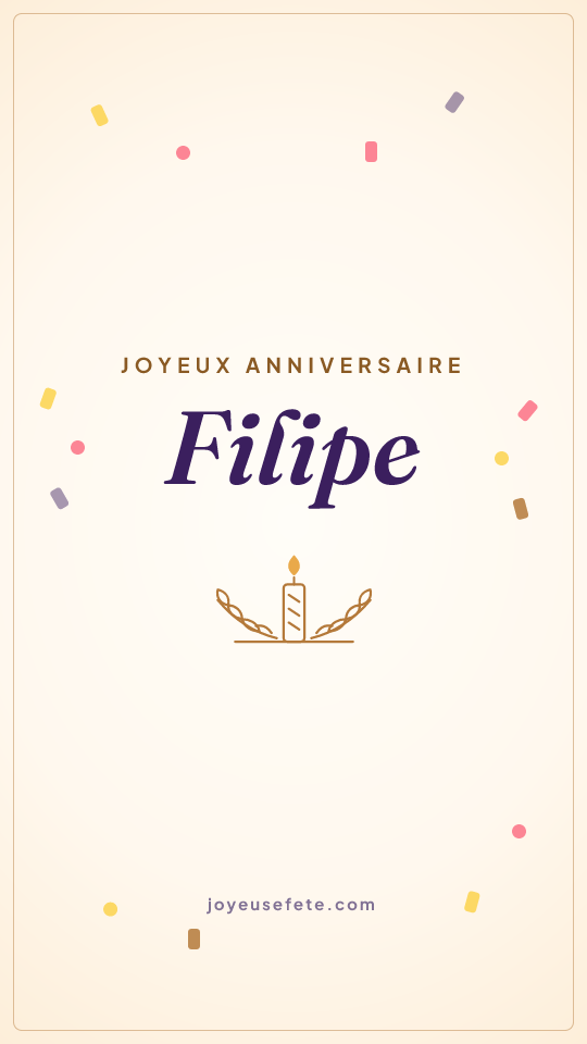 Image « Joyeux anniversaire Filipe » au format story