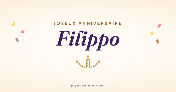 Image « Joyeux anniversaire Filippo » au format large