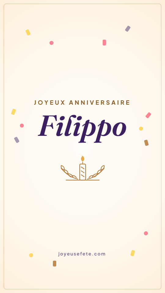 Image « Joyeux anniversaire Filippo » au format story