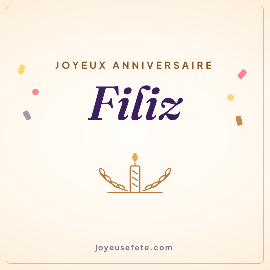 Image carrée « Joyeux anniversaire Filiz » pour WhatsApp