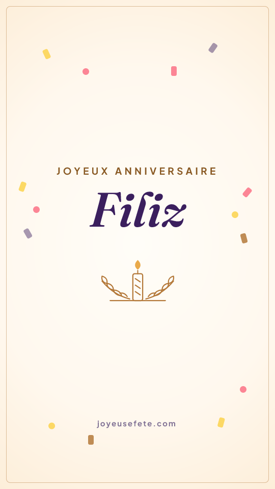 Image « Joyeux anniversaire Filiz » au format story