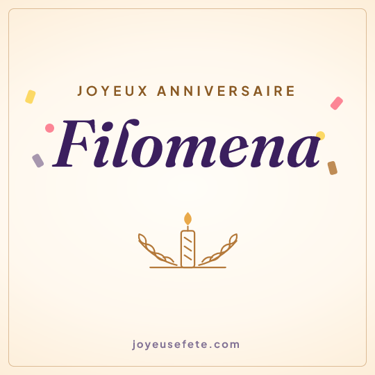 Image carrée « Joyeux anniversaire Filomena » pour WhatsApp
