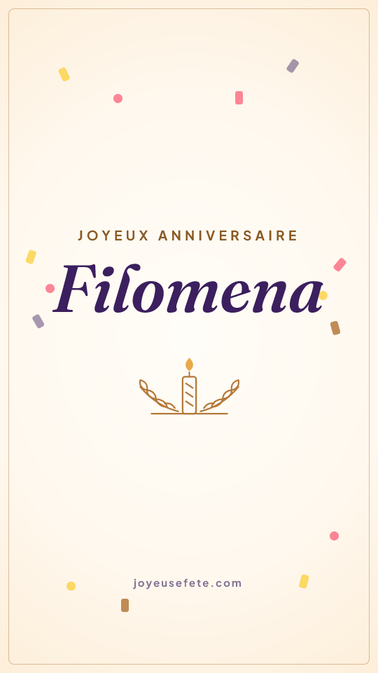 Image « Joyeux anniversaire Filomena » au format story