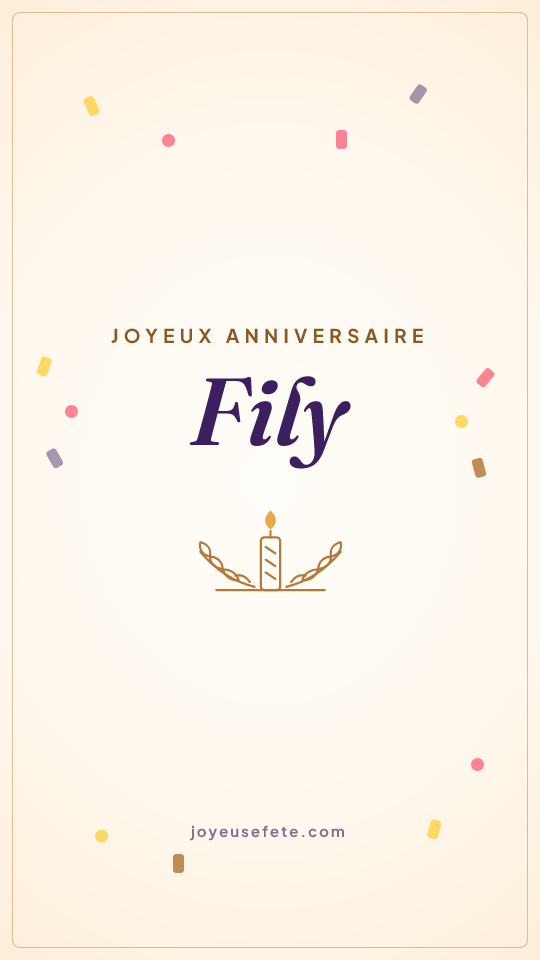 Image « Joyeux anniversaire Fily » au format story