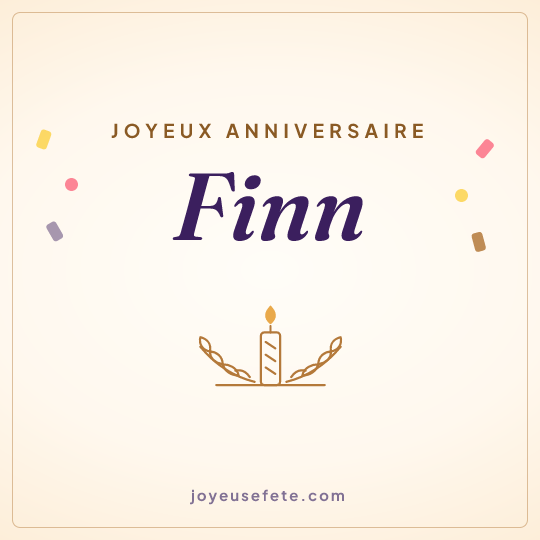 Image carrée « Joyeux anniversaire Finn » pour WhatsApp