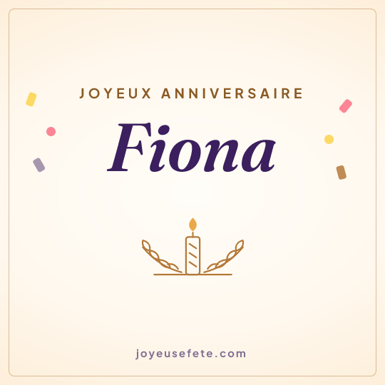 Image carrée « Joyeux anniversaire Fiona » pour WhatsApp