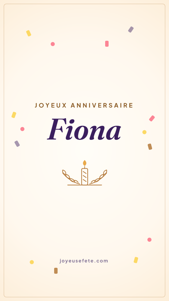 Image « Joyeux anniversaire Fiona » au format story