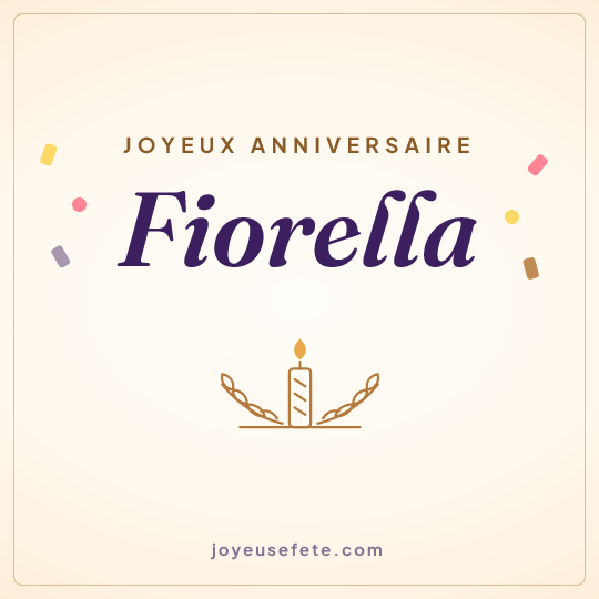 Image carrée « Joyeux anniversaire Fiorella » pour WhatsApp