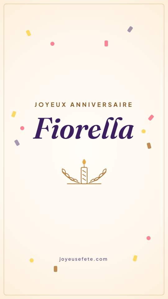 Image « Joyeux anniversaire Fiorella » au format story