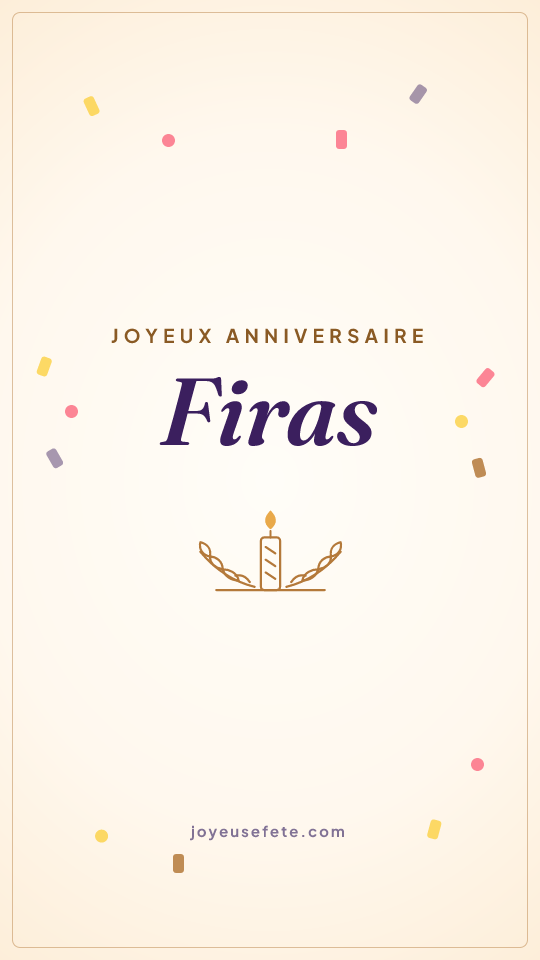 Image « Joyeux anniversaire Firas » au format story