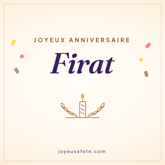Image carrée « Joyeux anniversaire Firat » pour WhatsApp
