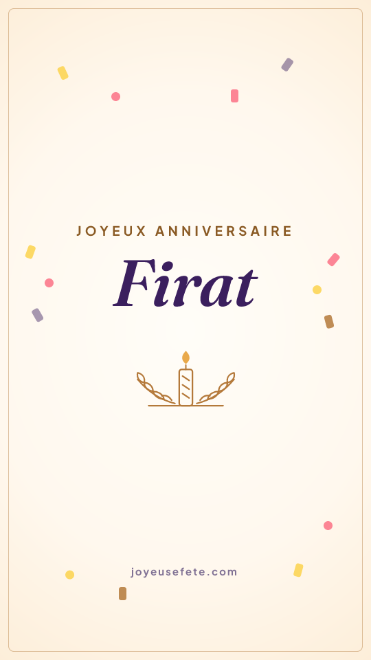 Image « Joyeux anniversaire Firat » au format story