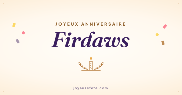 Image « Joyeux anniversaire Firdaws » au format large