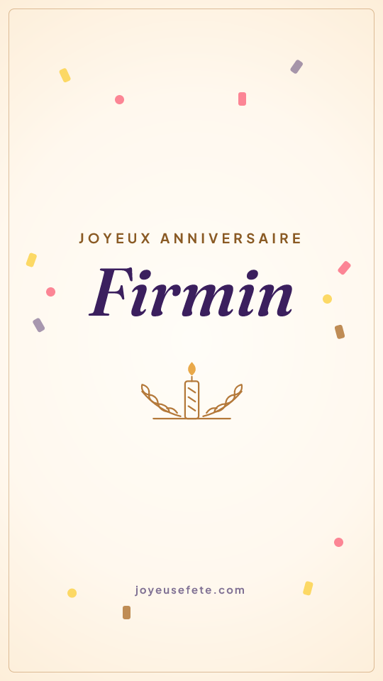 Image « Joyeux anniversaire Firmin » au format story