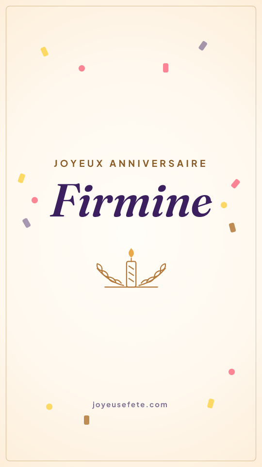 Image « Joyeux anniversaire Firmine » au format story