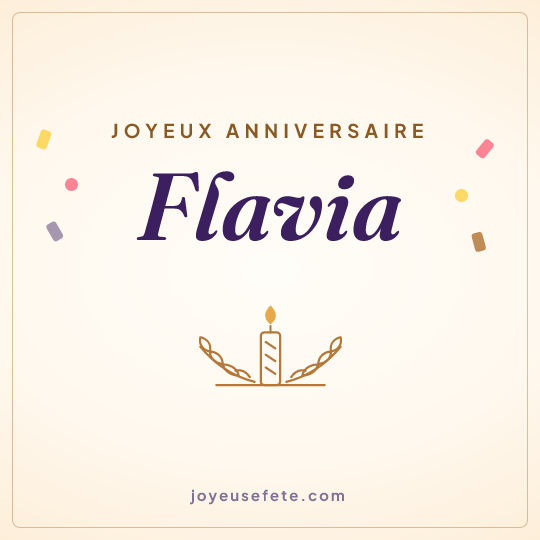 Image carrée « Joyeux anniversaire Flavia » pour WhatsApp